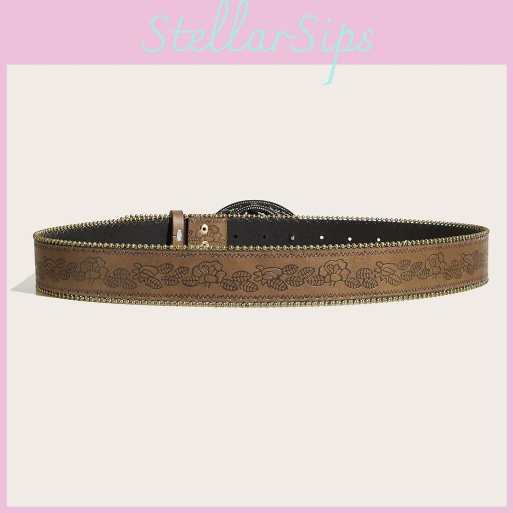 Rock Punk Leather Waist Belt With Vintage Studded Design Daily Casuals Supplies
