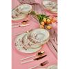 Sakura Flower Luxury Ceramic 18 Piece Dinner Set, Dinner Set For 6 Persons