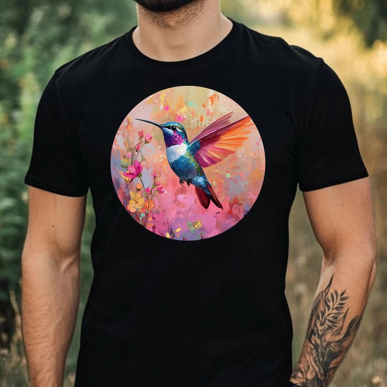 T-Shirt Herren Kolibri Portrait Motiv Baumwolle Größe XS bis 5XL XL