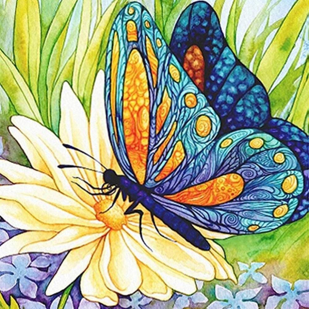 Diy 5D Diamond Painting Butterfly Flower Diamond Embroidery Cross Stitch Kit Mosaic Picture Home Decoration New Year Gift