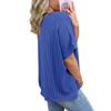 Loose Round Neck Batwing Sleeve Striped Pullover Short Sleeve Casual T Shirt