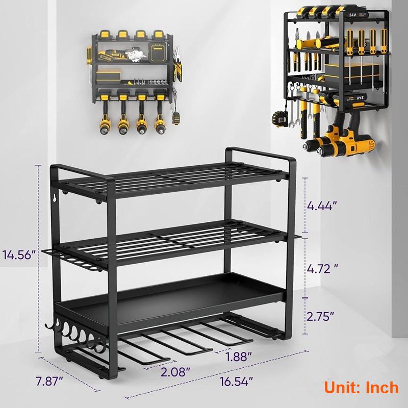 Power Tool Rack Wall-mounted Hardware Storage Holder Electric Drill Screwdriver Wrench Tools Organizer Multifunction Tools Rack