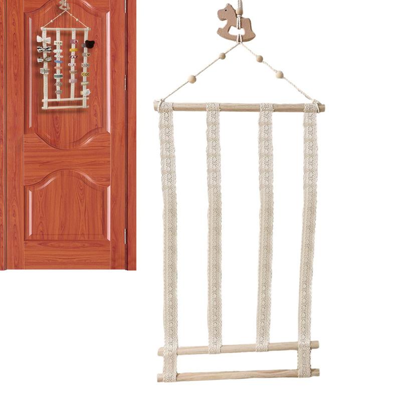 INS Wooden Baby Hair Clips Holder Princess Girls Hairpin Hairband Storage Pendant Jewelry Organizer Wall Ornaments Hanging