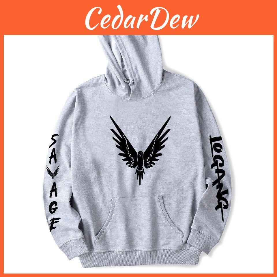 Maverick Logan Paul Herren- und Damen-Kapuzenpullover mit Vogelprint und bequemer Passform