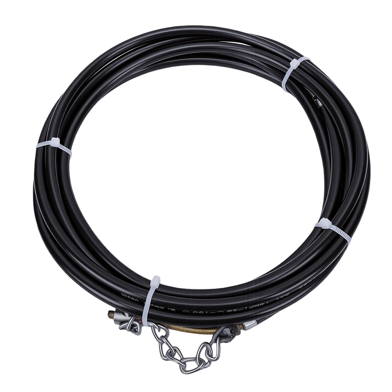 Cablu de curățare scurgere 4 metri ax flexibil cablu de curățare cu lanț rotativ pentru blocaje țevi 50 până la 75mm Burghiu Duș Chiuvetă black