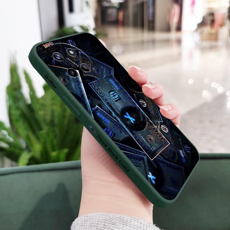 

Чехол для телефона Dark Realm Money для OPPO Realme 14 13 12 11 10 9 9i 8 8i 7 Pro Plus C35 C21Y C25Y C25 4G 5G, чехол из жидкого силикона Realme 11 4G темно-зеленого