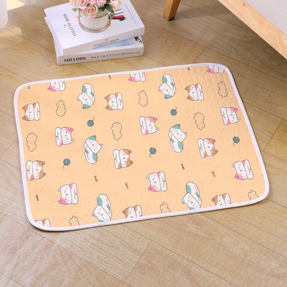 

Anti Slip Latex Dog Pad Breathable Dog Training Pads New Cat Sleeping Bed for Puppy 70x50cm-Orange Cat