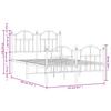 Metal Bed Frame with Headboard and Footboard Black 120 x 190 cm