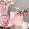 Pink Bucket Glass Handbag Bag Vase Ornament Creative Internet Celebrity Ins Feng Hydroponic Vase
