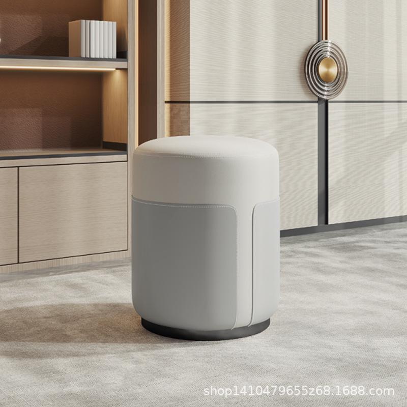 Luxury Round Makeup Stool: Elegant Cushion for Dressing, Coffee Table, or Low Stool