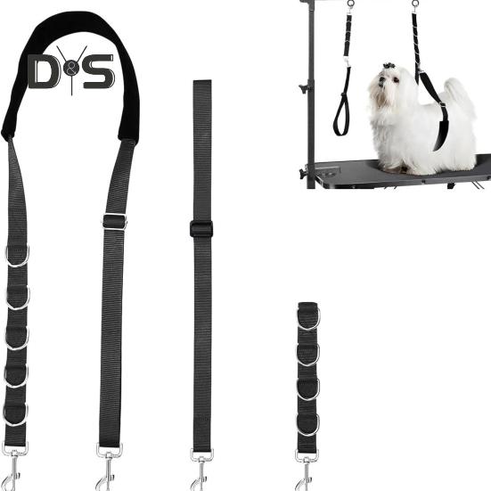 3Pcs Dog Grooming Belly Straps with Clamp Extension Loop Adjustable Design Easy To Use Pet Grooming Ropes for Small Medium Dog