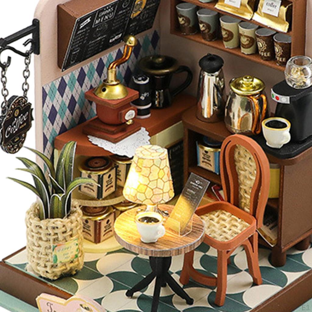 DIY Handcraft Miniature Dollhouse Small Doll House Model Led Lights Wooden Room Box Crafts