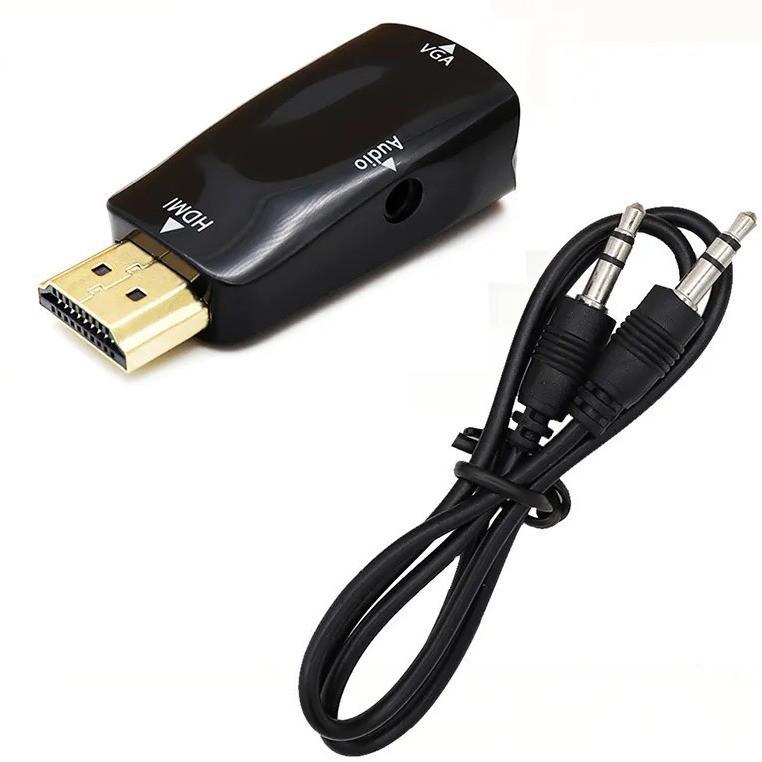 HDMI To VGA Adapter with Audio for Monitors and Projectors