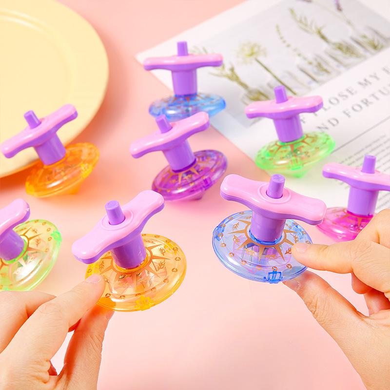 

Imitation Wood Electronic Gyroscope: Seven-Color Luminous Music Flashing Rotating Toy