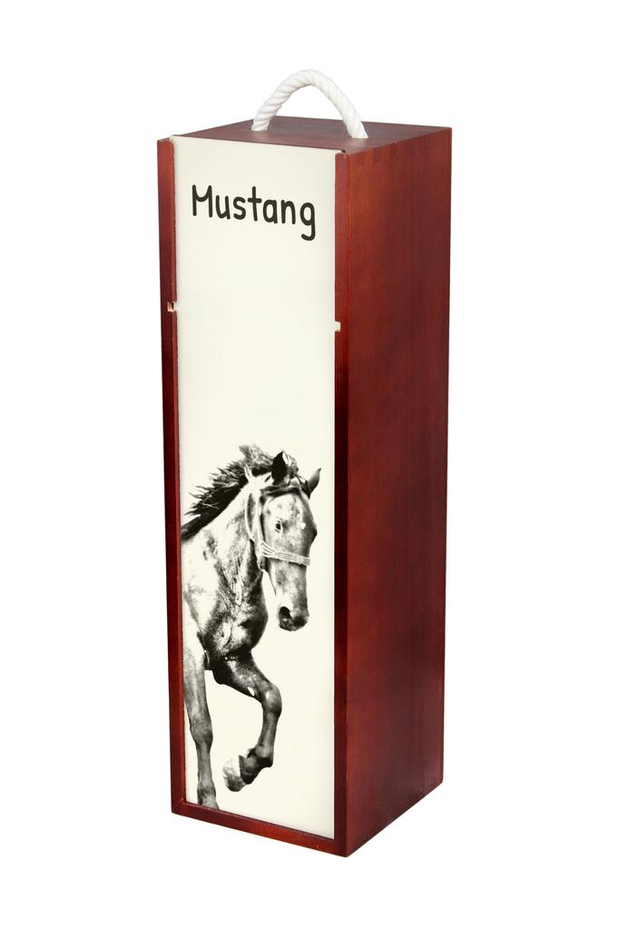 Mustang - Wine Box with a Horse, Alcohol Box with Graphics, Personalized Gift Box from the Art-Dog Brand