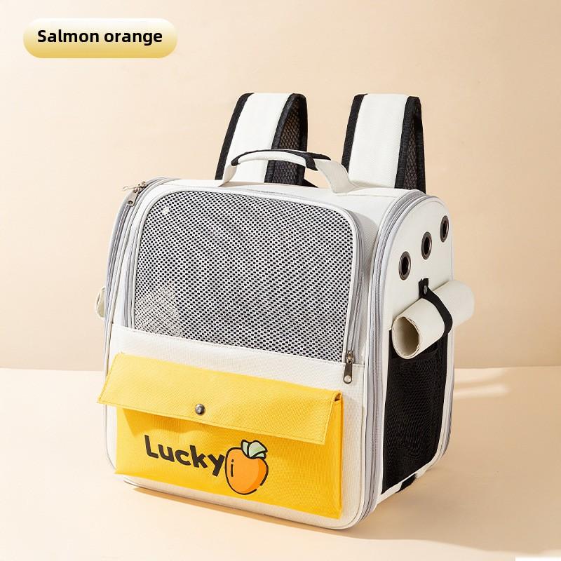 Cat Out Large Capacity Cute Cartoon Carrot Pocket Backpack All Seasons Cat Bag Dog Pet Bag