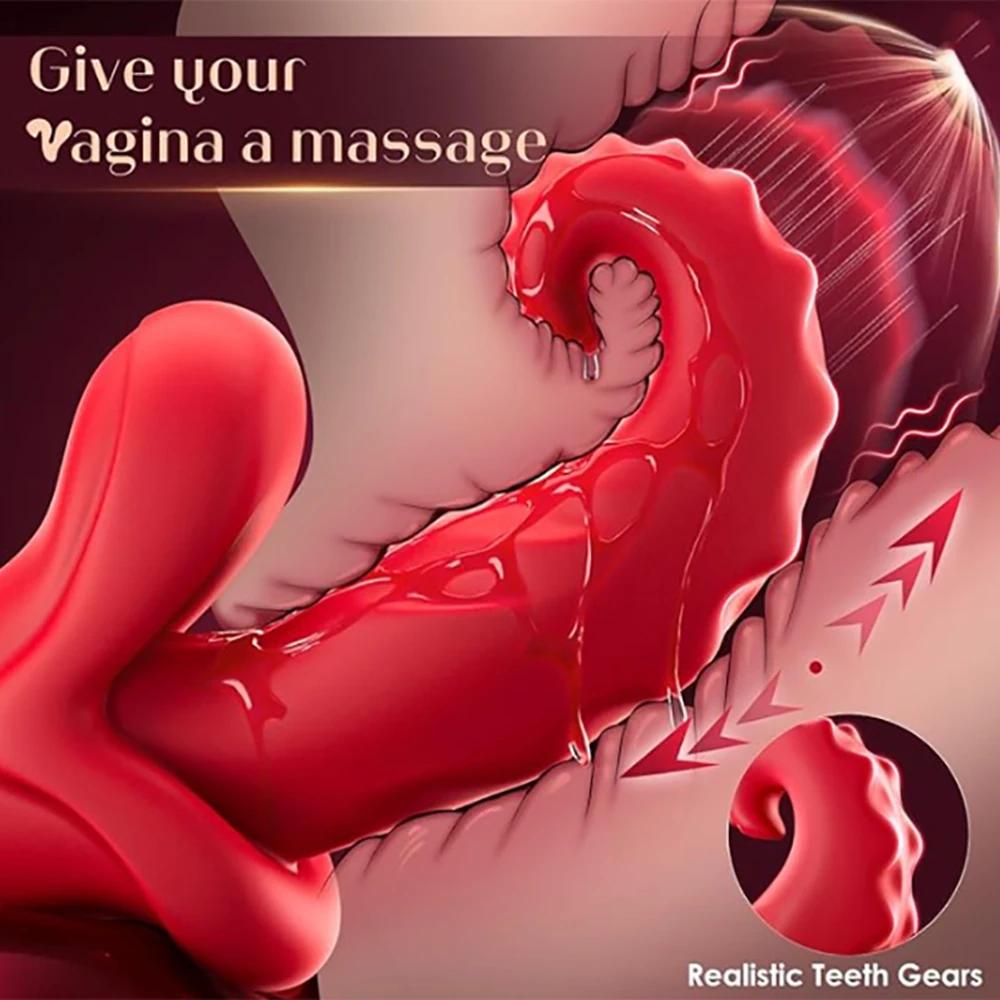 6 IN 1 Powerful Tongue Licking Vibrator Clitoral Stimulator Wearable Panties Vibrating Nipple Vagina Massager Adult Sex Toys Insert Dildo Masturbator