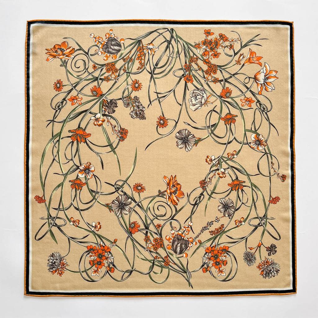 18% Silk 82% Wool Scarf Women Pashmina Double sided Foulard Female Bandana Twill Scarves Hijab Shawl Wraps Square Headkerchief