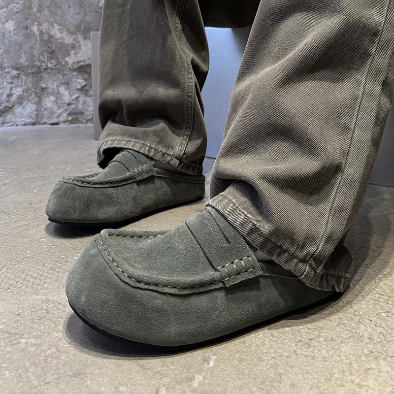 Vintage Versatile Boken American Muller Shoes Lazy Half Slippers Boken Shoes 92286 Yellow-J