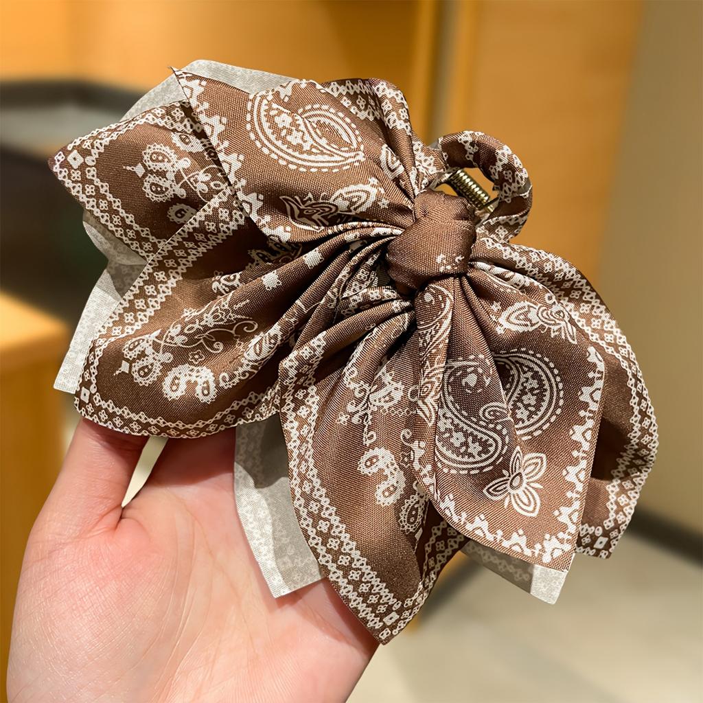 Fermaglio per Capelli a Forma di Fiocco con Fantasia Paisley Pinza per Capelli Grande per Capelli Spessi Fermaglio per Capelli a Fiocco Accessorio per Capelli per Acconciature Raccolte
