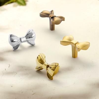 1pc Elegant Pure Brass Bow Tie Shaped Drawer Knobs Cabinet Handles Wardrobe Pulls Furniture Hardware