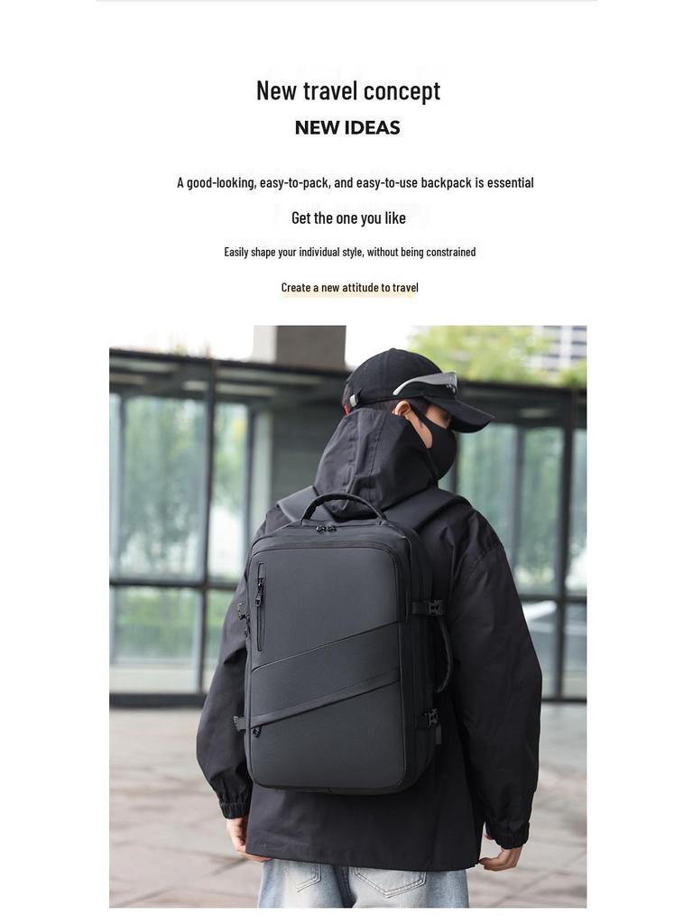 Trendiger Leichter Herren Wasserdichter Business- & Reise-Laptop-Rucksack