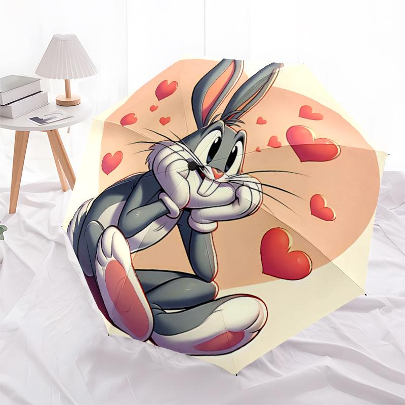 1pc Bugs Bunny Automatic Folding Umbrella - Sturdy 8-Rib Polyester Canopy,Sun-Defying Travel Companion yy251023139