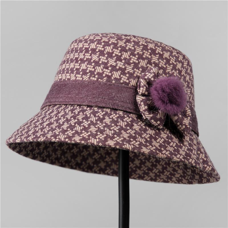 

Hat women autumn and winter thickened warm woolen basin hat bucket hat cloth hat M（56-58cm）