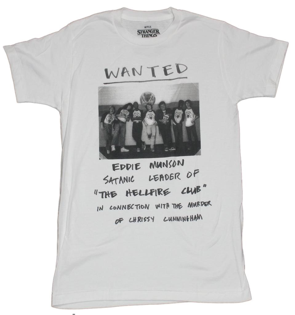Stranger Things MEns T-Shirt - Wanted Eddie Munson Photo Group