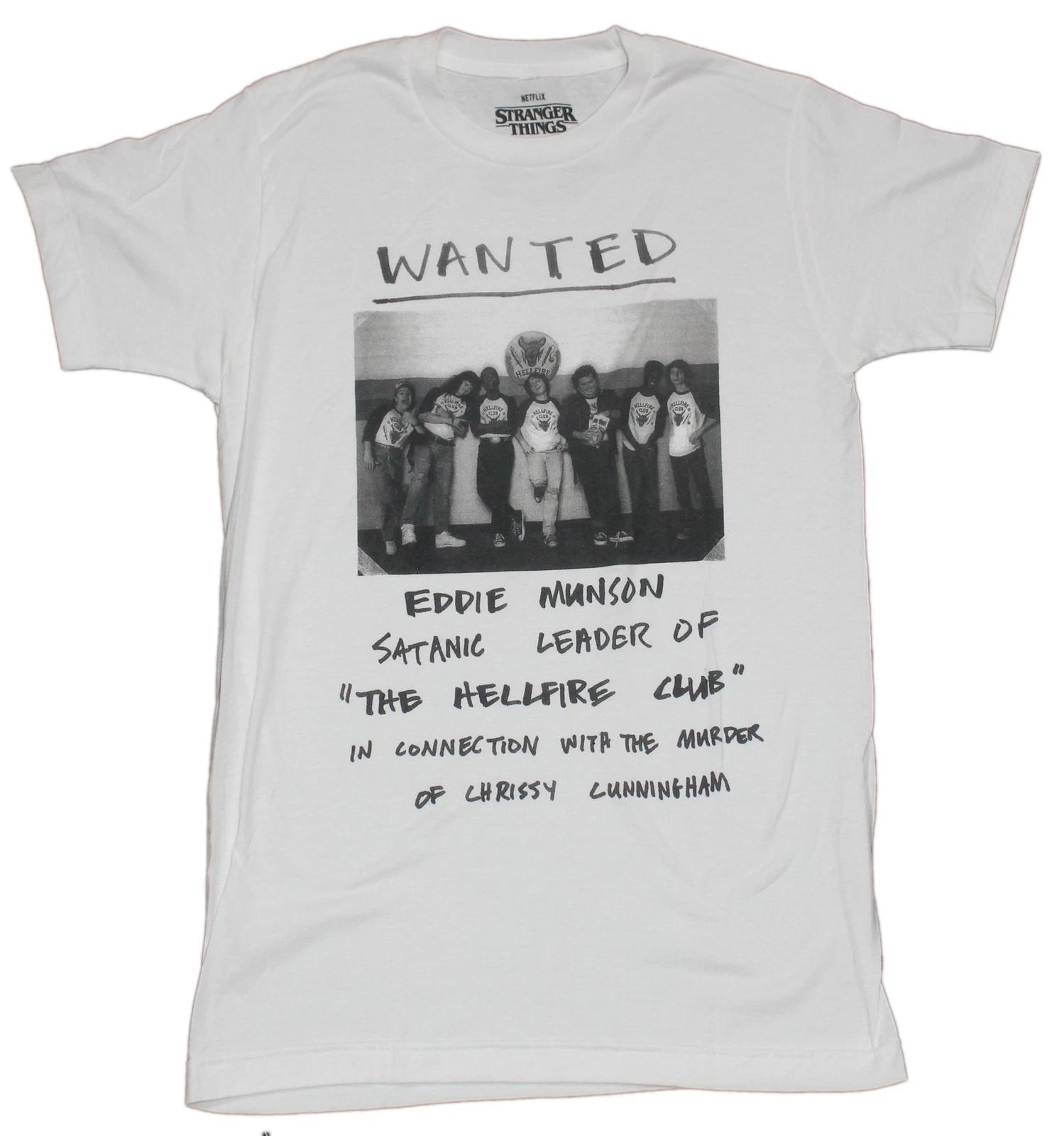 Stranger Things MEns T-Shirt - Wanted Eddie Munson Photo Group L
