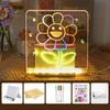 Kids LED Drawing Board with Book Markers Wipe Cloth USB Charging Light-up Dry Erase Board Office School Home Glow Doodle Note Board