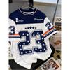Men's Sports Jersey Letter 23 Print Short Sleeve T-Shirt Summer Graphic Tee Jerseys Plus Size Women's Sport T-Shirt Tops