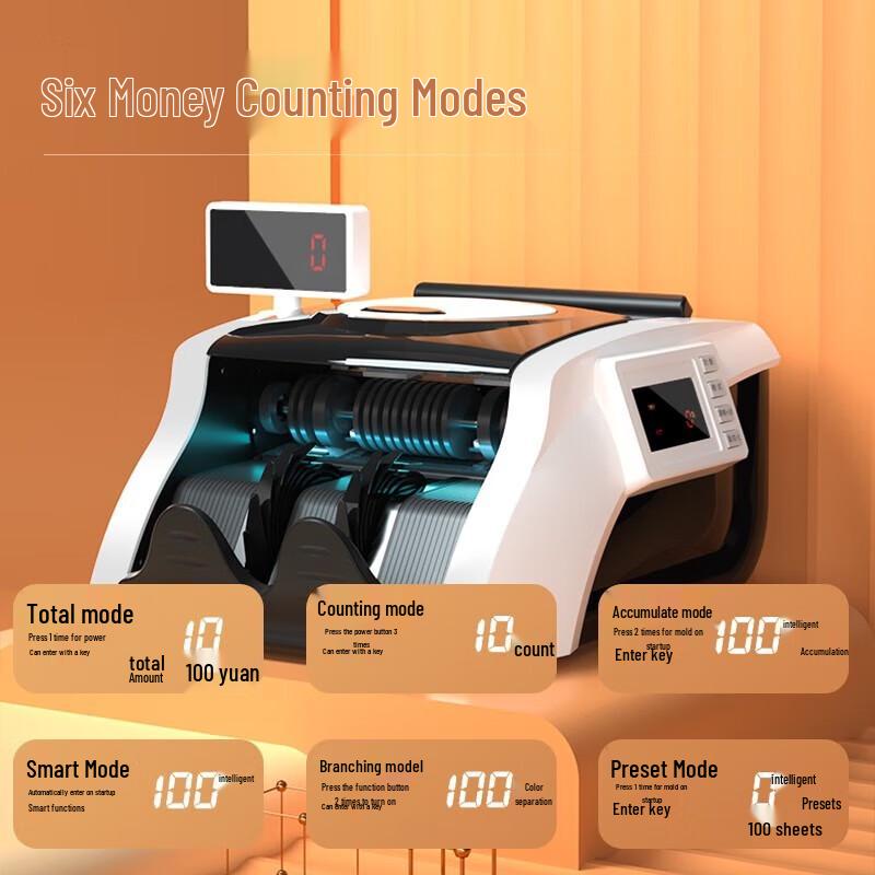 Deli Smart Voice Mixed Denomination Banknote Counter CN plug (adapter included)