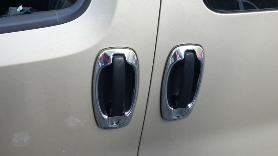 Lemovanie kľučiek dverí (4 ks, nerez) Carmos - Turecká oceľ pre Fiat Doblo II 2010-2022
