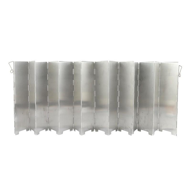14-Piece Portable Aluminum Alloy Camping Stove Windshield with Box: Folding, Windproof Heat Concentrator Plate