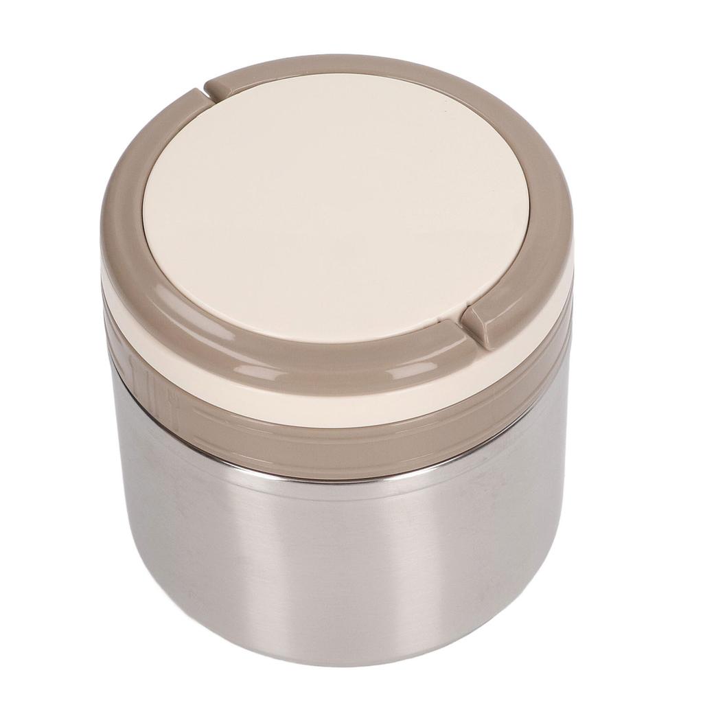 304 Edelstahl Breidose Tragbarer Runder Isolierter Lunchbehälter Warmhaltebehälter mit Löffel für Studenten 0,8L