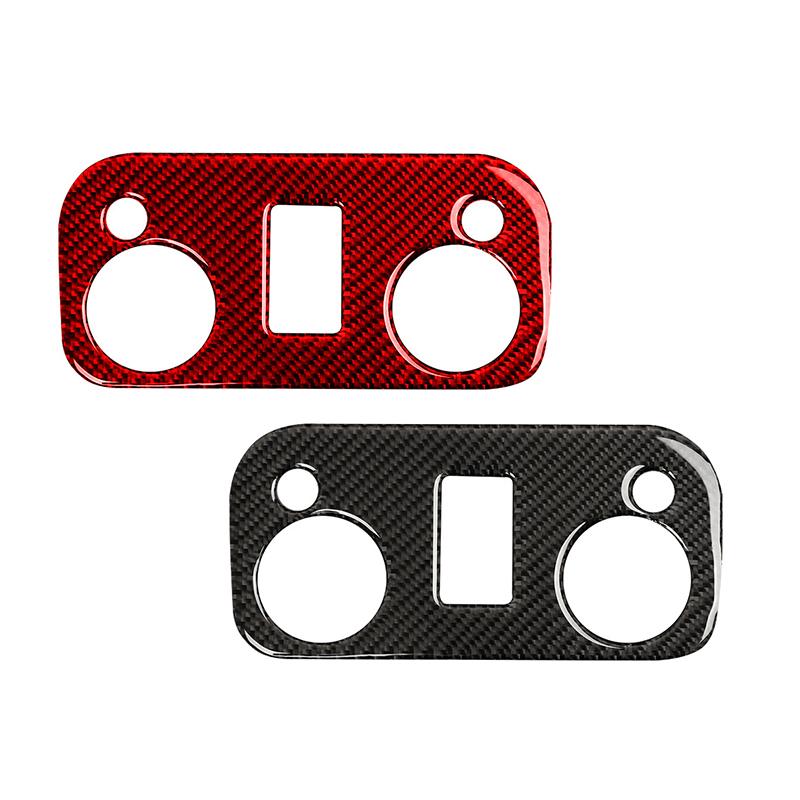 Carbon Fiber Car Roof Reading Light Panel Book Lamp Trim Frame Decoration Sticker For Ford Mustang 2015- Interior Parts