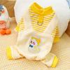 Pet Dog Dog Clothes Cat Autumn and Winter Velvet Dog Sweater Striped Medium-sized Dog Corgi Fighting Can Be Towed Cat Supplies