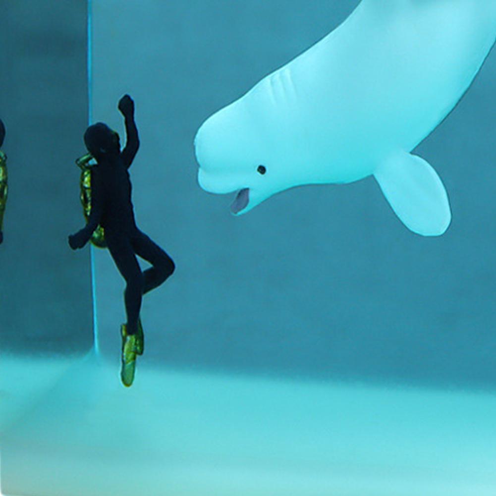 Marine Whale Cube Ornament with Light Whale Diver Ocean Decoration Beluga Killer Whale Megalodon for Desktop Bookshelf