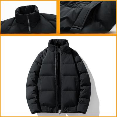 Men's Loose Down Jacket Men's Winter New Stand-up Collar Solid Color Thickened Warm Versatile Jacket Cold Trend Men