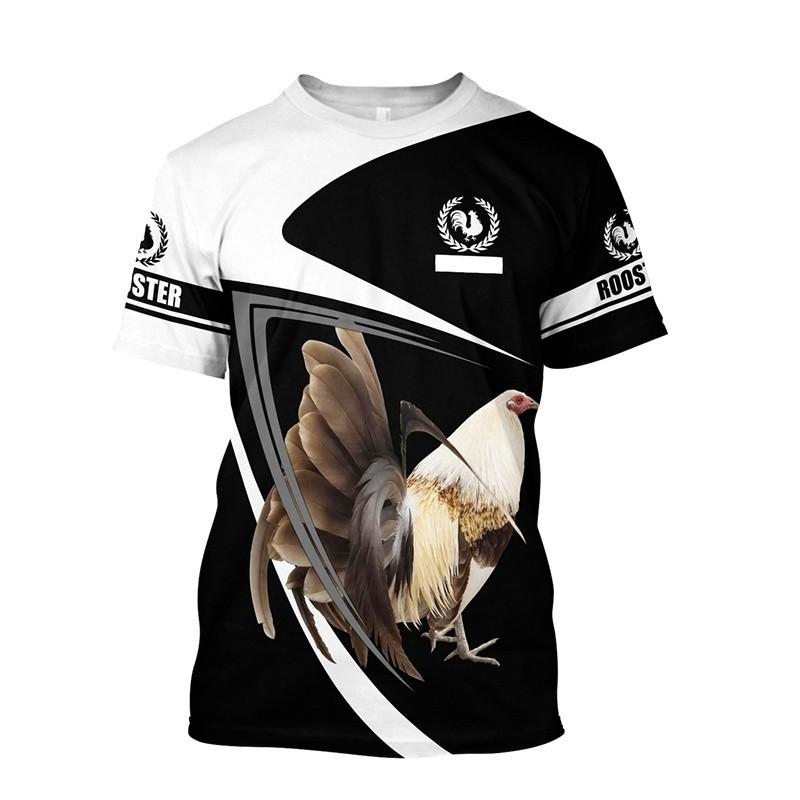 Men's T-shirt with male and female rooster pattern 3D printed T-shirt