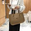 Women Handbag Portable Handle Solid Color Large Capacity Rectangle Gift Thickened Felt Ladies Tote Bag Purse Daily Life