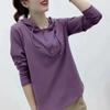 Autunno Nuovo Felpa da Donna Maniche Lunghe con Cappuccio Maglia Base Casual Ampia da Mamma T-shirt da Donna Taglia Grande
