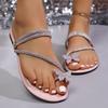 Rhinestone Butterfly Cover Toe Cool Slippers Female Summer Flat-bottomed Fairy with Skirt Pinch Two Wear Sandals Outside the Beach