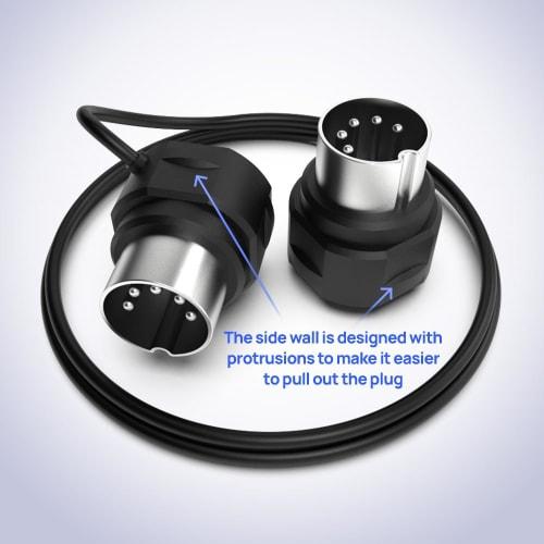 CME MIDI Cables, 4-Pack - 2ft/60cm, 5-Pin DIN, Slim-Fit Mirrored 45-Degree Angle Ultra-Slim Plugs for Compact Spaces - Ideal for MIDI Interfaces, Peda