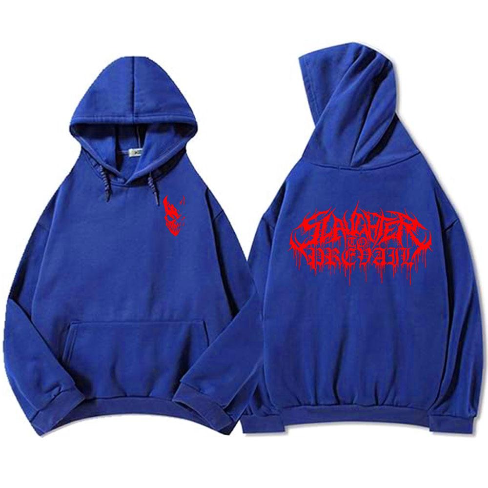 SLAUGHTER TO PREVAIL Mask Hoodies Winter Long Sleeve Fleece Hooded Sweatshirts Heavy Mental Band Pullover Graphic Tops