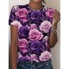 Fashion Women's Flower Printed T-Shirt Casual Simple Short Sleeve Daily Comfort T-Shirts Women’s