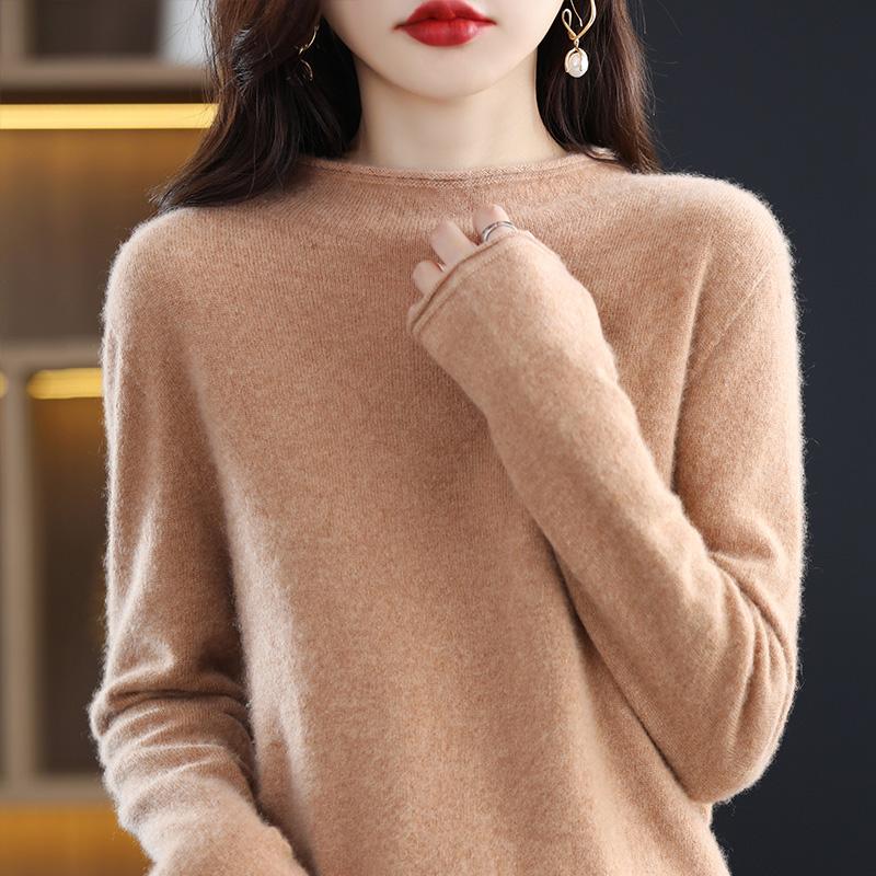 Dámský svetr 100% vlna merino MODERNÍ NOVÁ SAGA Zimní vlna Rolák pletený svetr Podzimní svetr Dámské pletené topy