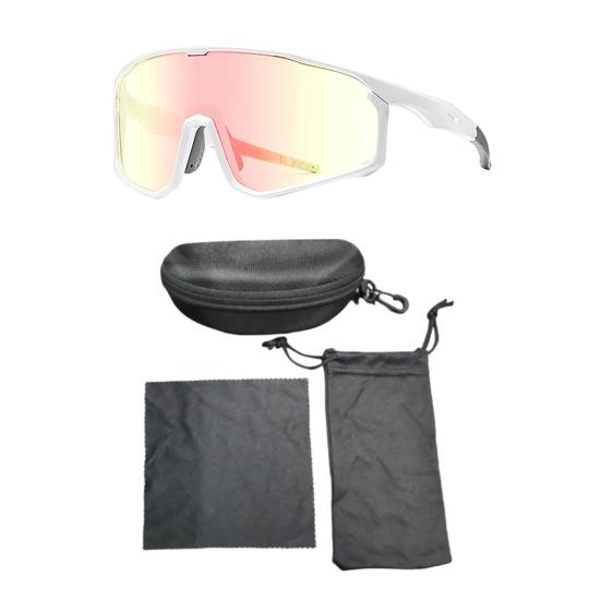 Photochromic Polarized Cycling Glasses, UV Protection Windproof Sports Sunglasses, Lightweight Men Women Safety Eyewear for Mountain Bike Running
