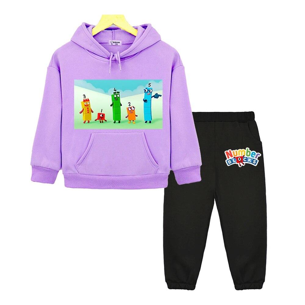 Anzahl Blöcke Mit Kapuze Sets Kinder Boutique Kleidung Herbst Jacke Casual Fleece Pullover Anime Hoodie Sweatshirt Jungen Mädchen Kleidung